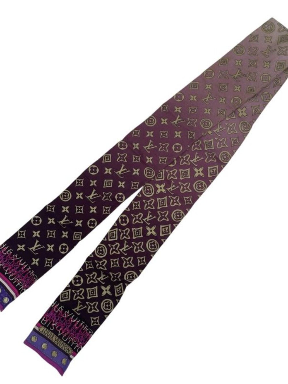 Louis Vuitton Scarf Bandeau Monogram Gradient Purple - Picture 1 of 7